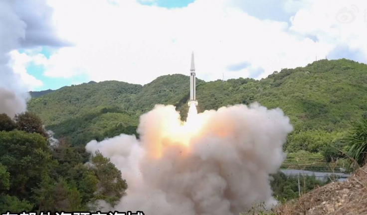 A screenshot of a video posted on Weibo shows a Dongfeng ballistic missile