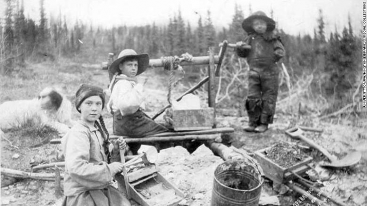 The snap from 1898 was taken by Eric Hegg at a gold mine in Canada's Yukon territory