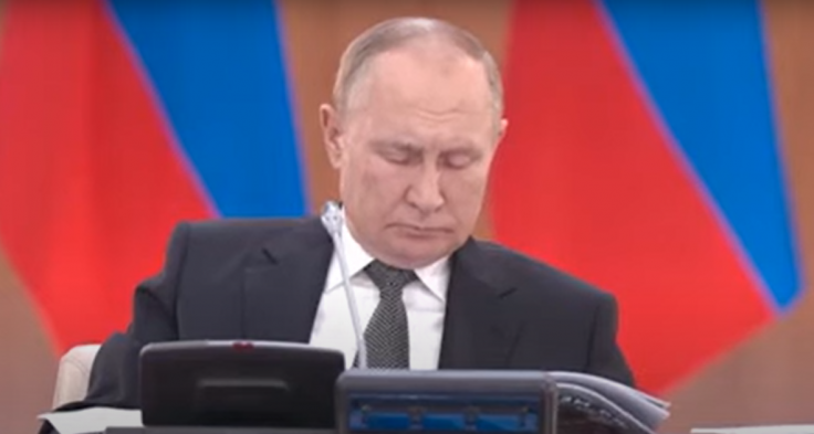 Russian President Vladimir Putin is seen sleeping Russian President Vladimir Putin is seen sleeping