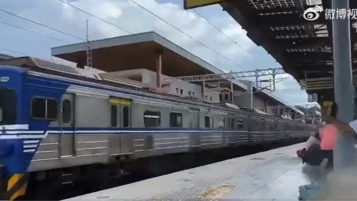 A train is being seen tumbling like a toy in Taiwan after a powerful earthquake stormed the island nation