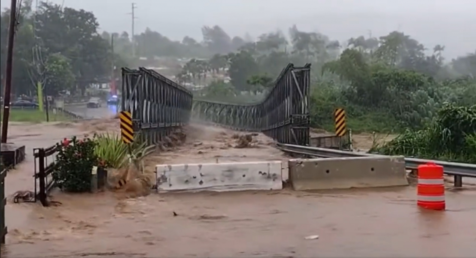 Harrowing Video Captures Moment Bridge Is Swept Away in Puerto Rico as