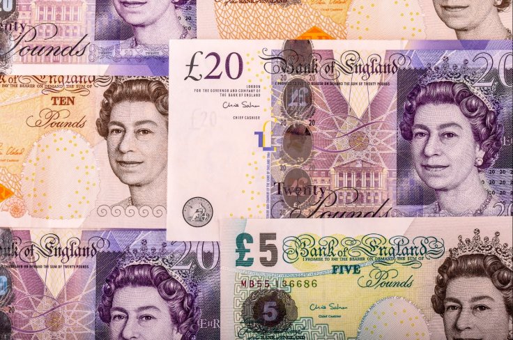 British pound with Queen's face