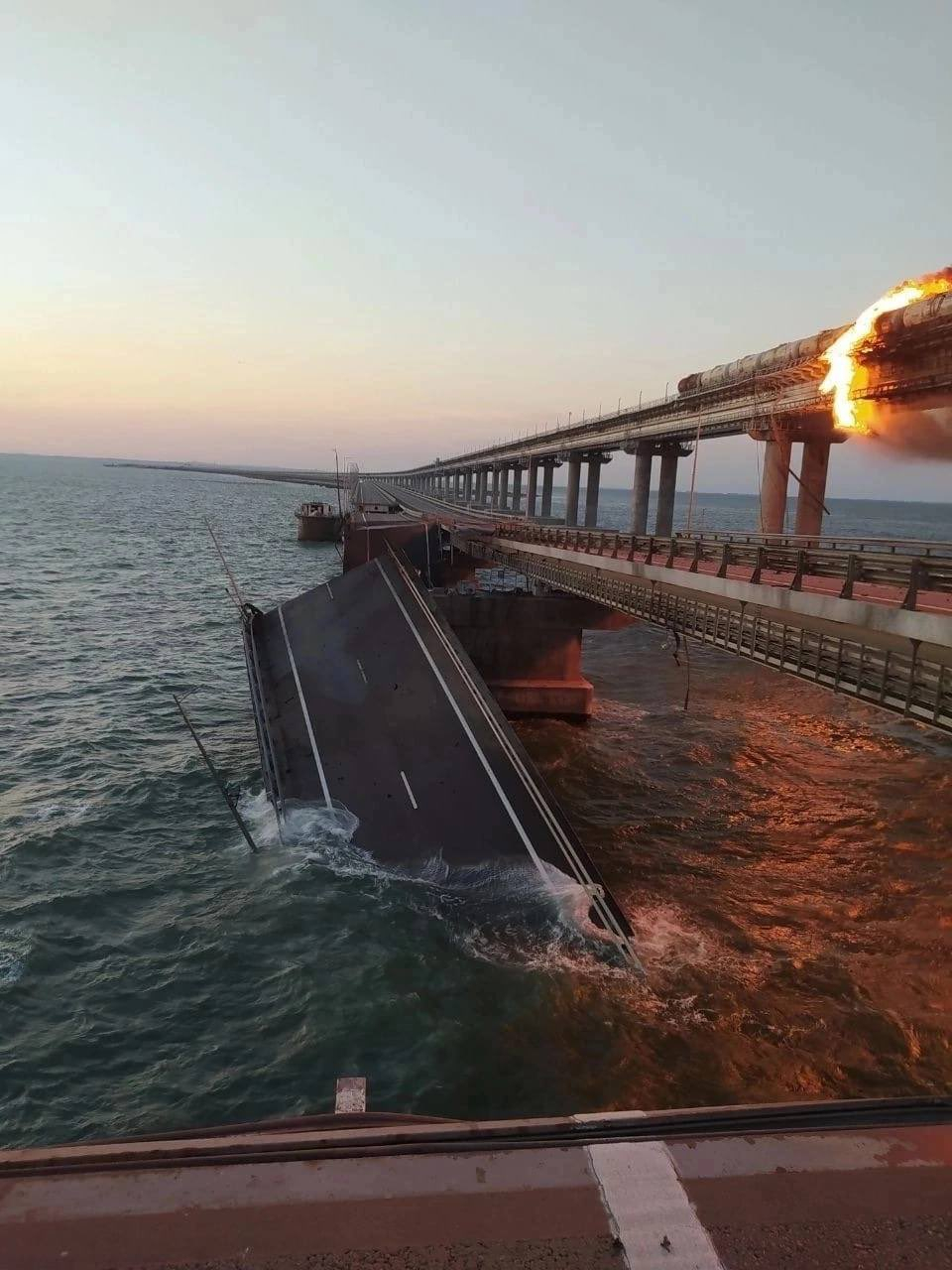 Ukrainian Drone Attack Damages Russian Tanker Near Crimea Bridge