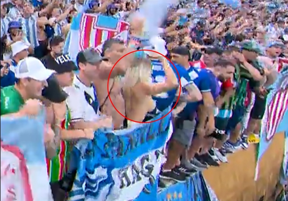Argentina Fan Risks Arrest After She Is Seen On Tv Flashing Boobs During Wild Celebrations After 