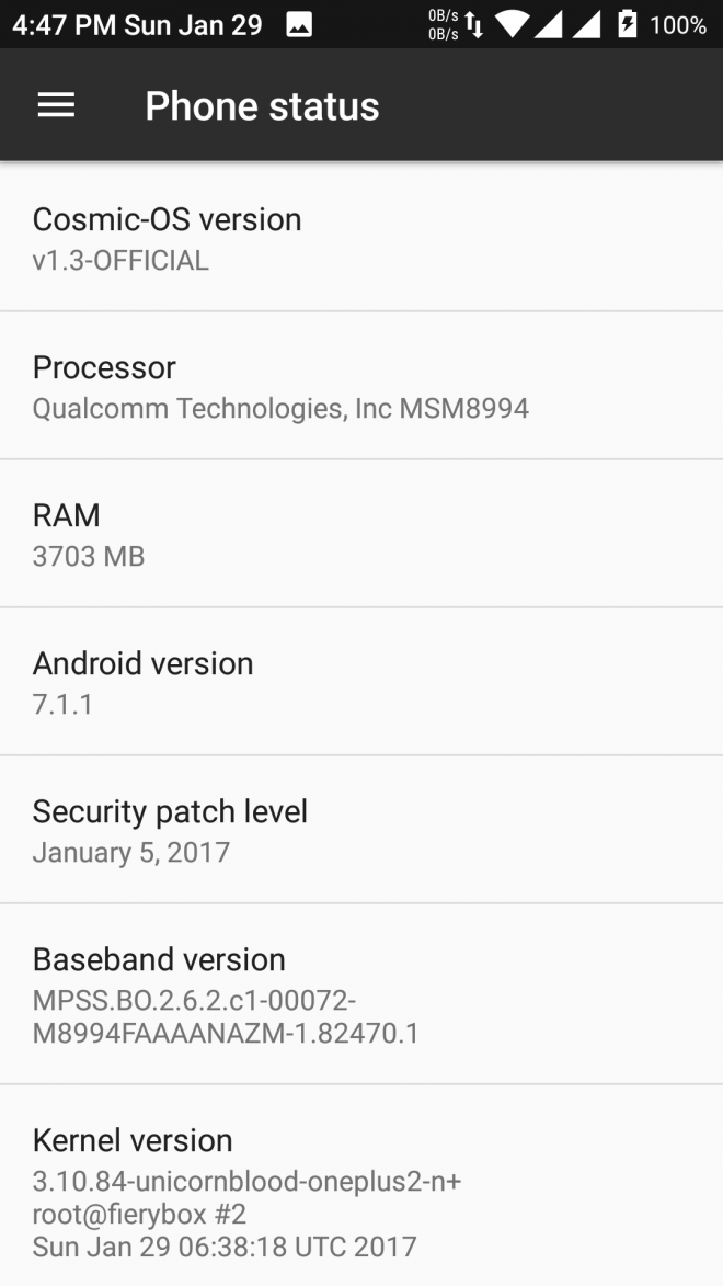 OnePlus 2 gets AOSP based Android 7.1.1 Cosmic OS custom ROM
