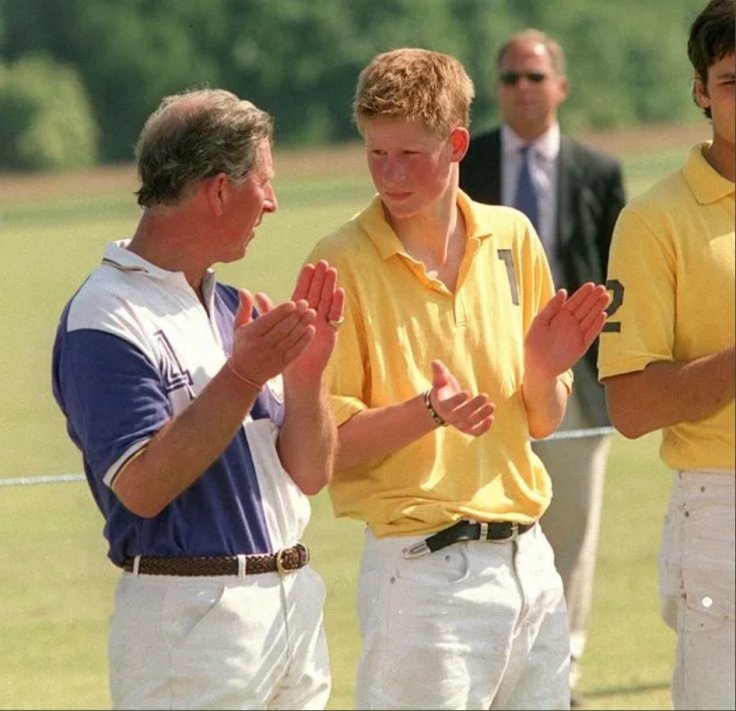 Young Prince Harry with King Charles