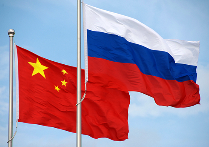 Flags of Russia and China