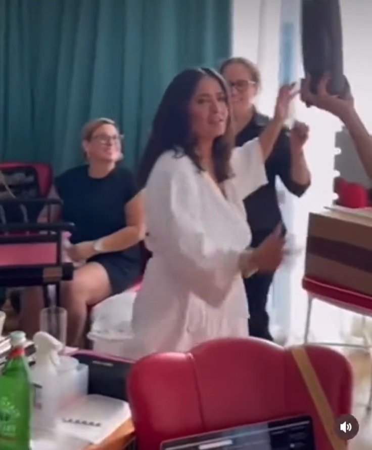 Salma Hayek Accidentally Flashes Breasts During IG Dance