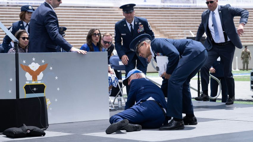 Sandbag Placed On Stage To Make Biden Fall Conspiracy Afloat On Social   Joe Biden 