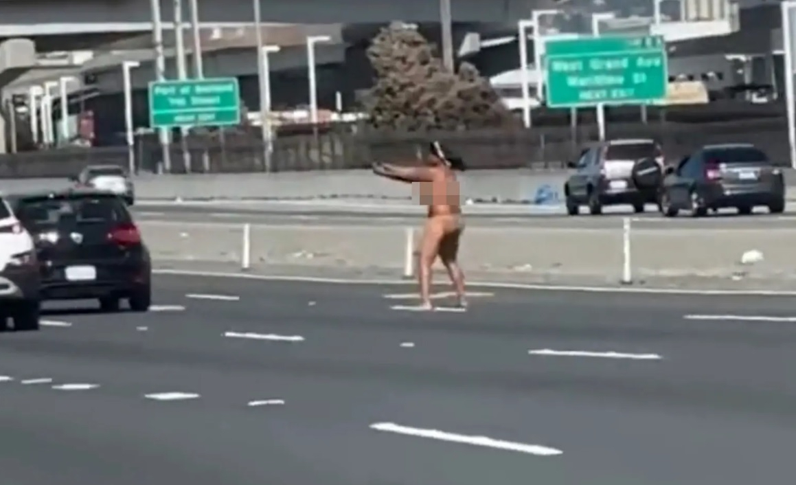 Shocking Video Captures Moment Naked Woman Gets Out Of Car And Opens