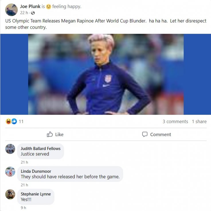 Fact Check Was Soccer Star Megan Rapinoe Released By Us Olympic Team For Missing Penalty In 