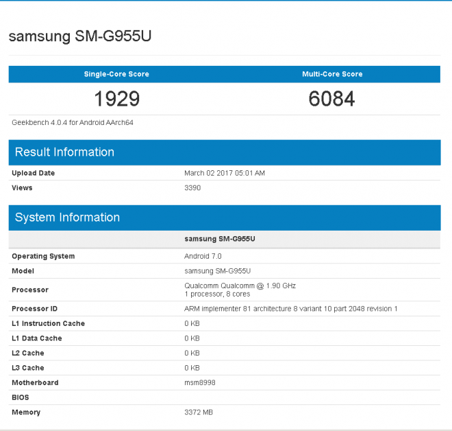 Galaxy S8 Plus US variant (SM-G955U)