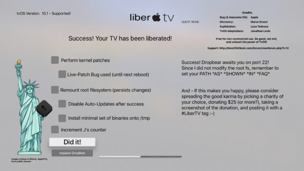 LiberTV jailbreak for Apple TV 4 released LiberTV jailbreak for Apple TV 4 released