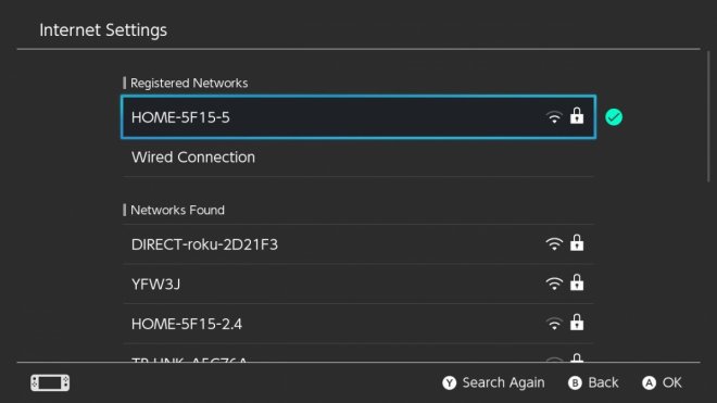 Nintendo Switch Internet Settings