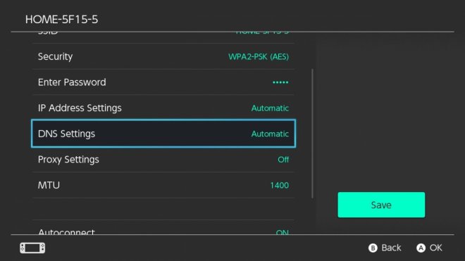 Nintendo Switch DNS Settings