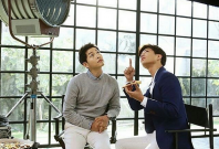 Song Joong-ki  and Park Bo Gum in the new Domino's advertisement
