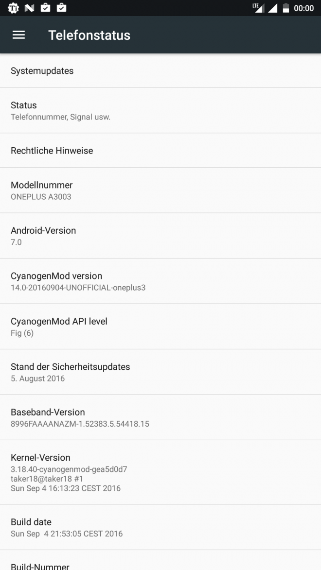 OnePlus 3 running CyanogenMod 14.1 ROM OnePlus 3 running CyanogenMod 14.1 ROM
