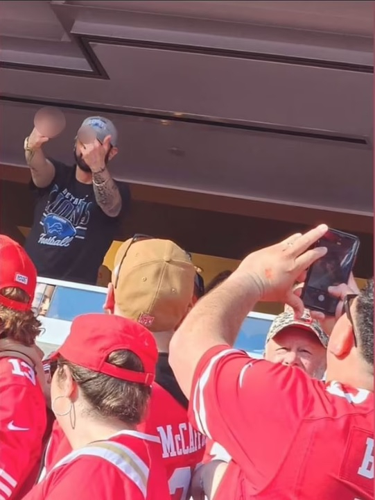 Eminem Caught On Camera Flipping Off 49ers Fans While Cheering For Detroit Lions During Nfc