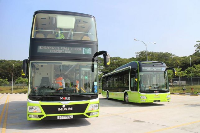Singapore: Double-decker bus with 3 doors, 2 staircases hits road in 6-month trial Singapore: Double-decker bus with 3 doors, 2 staircases hits road in 6-month trial