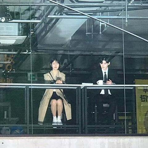 Lee Jong Suk and Bae Suzy filming " While You Were Sleeping"