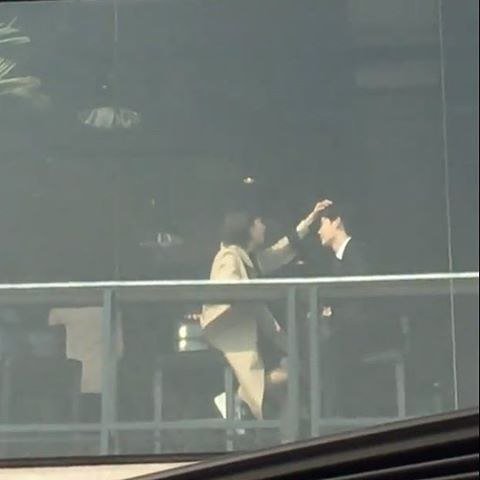 Lee Jong Suk and Bae Suzy filming 