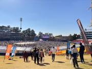 Around 8,000 participants brave the cold to celebrate the 10th International Day of Yoga at Wanderers Cricket Stadium in Johannesburg.