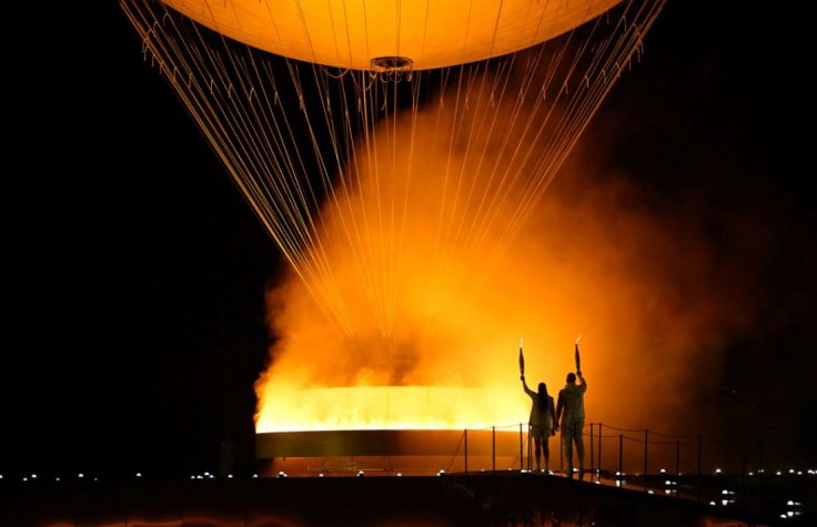 Olympic flame floating cauldron