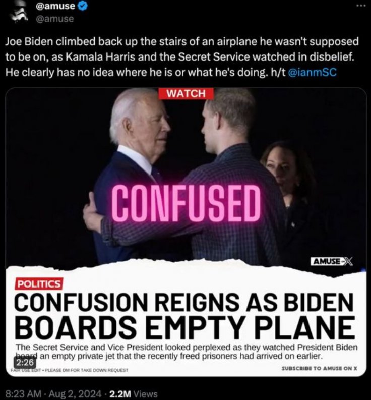 Biden empty plane