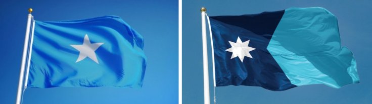 Somalia national flag and Minnesota state flag