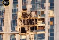 Skyscraper attacked with drone Skyscraper attacked with drone