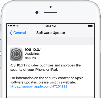 iOS 10.3.1 update