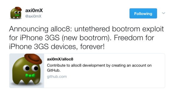 iPhone 3GS untethered bootrom exploit