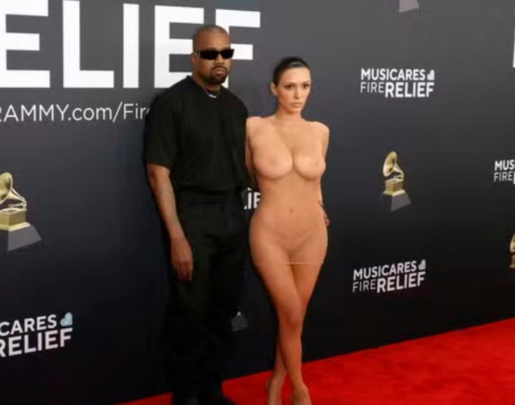 Kanye West and Unclothed Bianca Censori