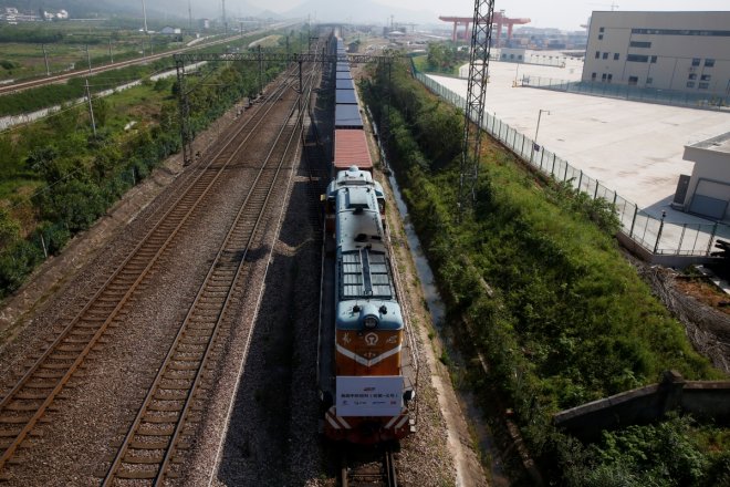 First direct Britain-China freight train First direct Britain-China freight train