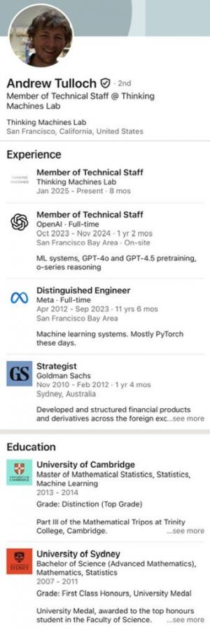 Andrew Tulloch linked profile screenshot Andrew Tulloch linked profile screenshot