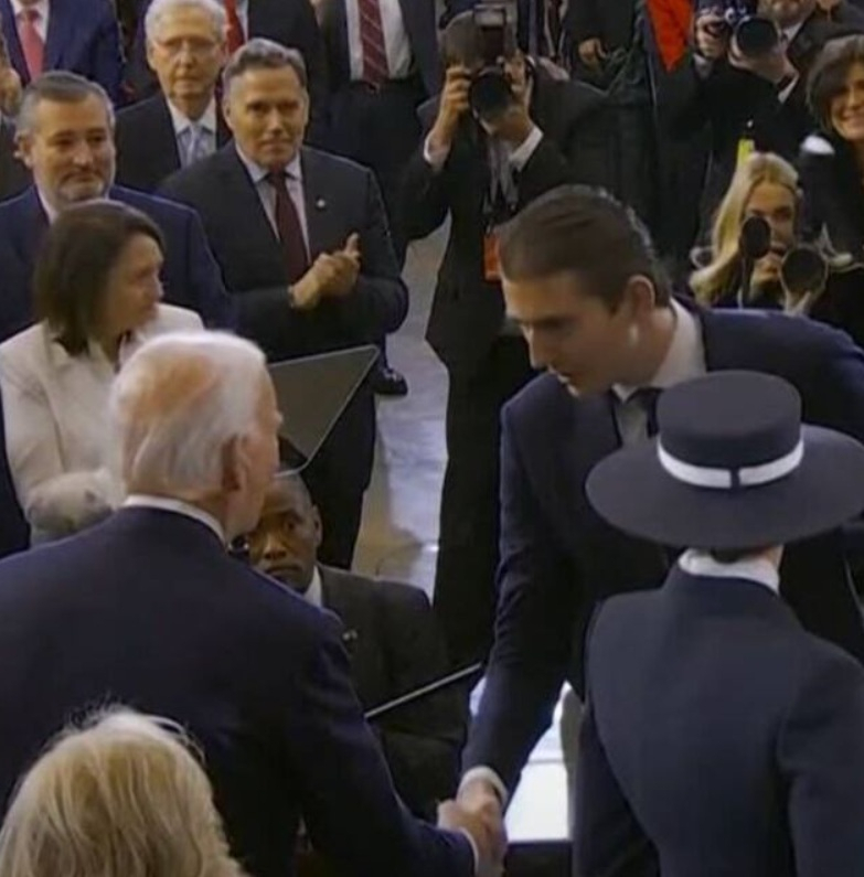 Barron Trump Biden handshake