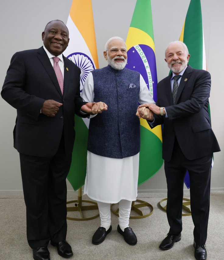 Indian PM Modi with President Lula of Brazil and President Cyril Ramaphosa of South Africa Indian PM Modi with President Lula of Brazil and President Cyril Ramaphosa of South Africa