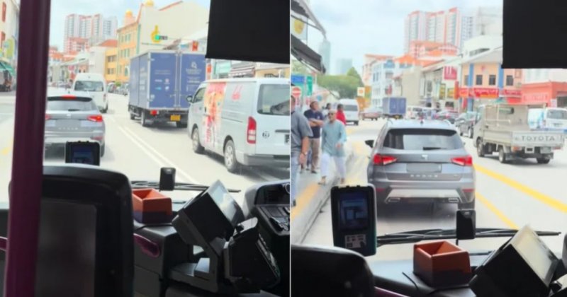SBS Transit Lodges Police Report After Car Allegedly Brake-Checks Bus, Obstructs Bus Lane in Singapore SBS Transit Lodges Police Report After Car Allegedly Brake-Checks Bus, Obstructs Bus Lane in Singapore