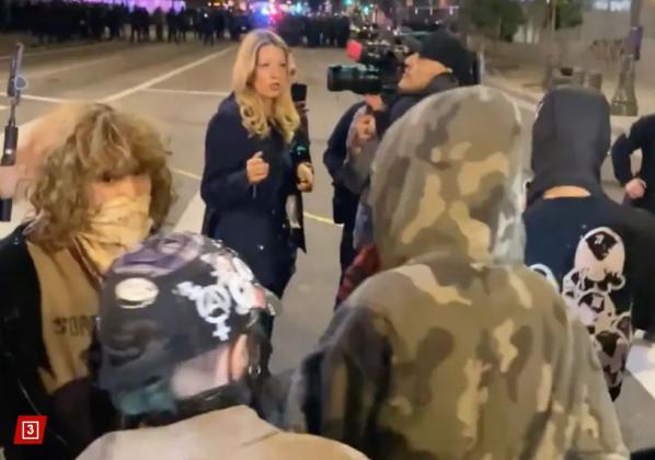 Disturbing Video Shows Masked Agitators Mob Female Reporter and Try to Cut Camera Cable During DTLA Anti-ICE Protests