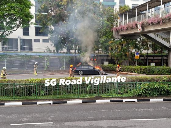 Singapore: BMW Car Catches Fire Along Woodlands Avenue 5, No Injuries Reported