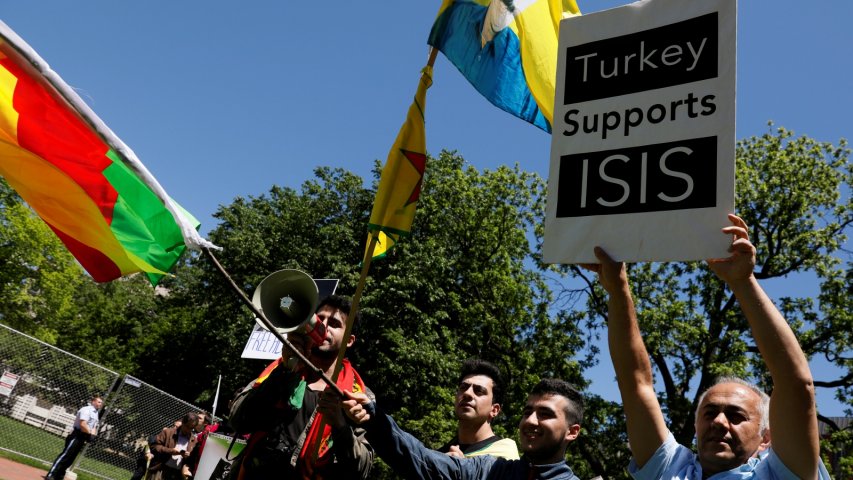 Turkish And Kurdish supporters come to blows after Trump-Erdogan meeting in Washington