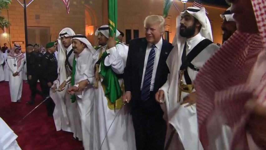 Watch Donald Trump participate in traditional Saudi sword dance