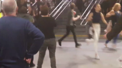 People run through Manchesters Victoria Station following explosions