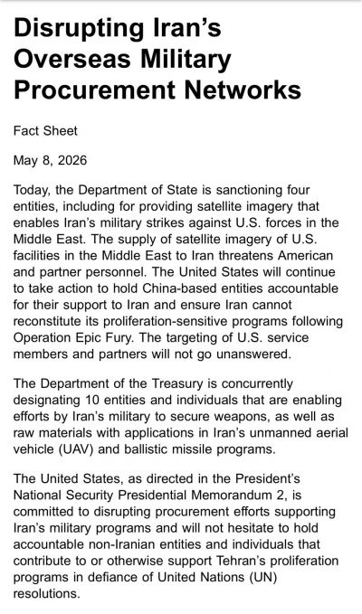 State Department fact sheet