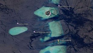 Satellite view of the Maldives’ Vaavu Atoll area Satellite view of the Maldives’ Vaavu Atoll area