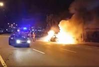 Singapore-registered BMW crashes into motorcycle in Johor; both burst into flames Singapore-registered BMW crashes into motorcycle in Johor; both burst into flames