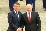 French President Macron Welcomes Russian President Putin At Frances Palace Of Versailles