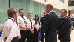 Prince William makes surprise visit to Manchester to meet terror attack heroes