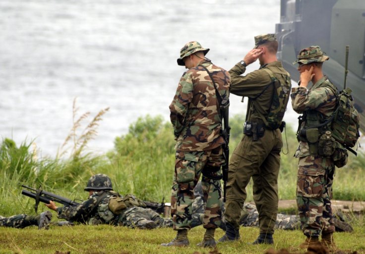 US MARINES DURING WAR GAMES IN TERNATE CAVITE, PHILIPPINES.