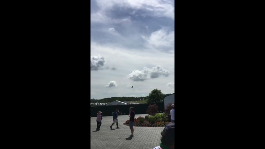 Blimp catches fire and crashes at US Open